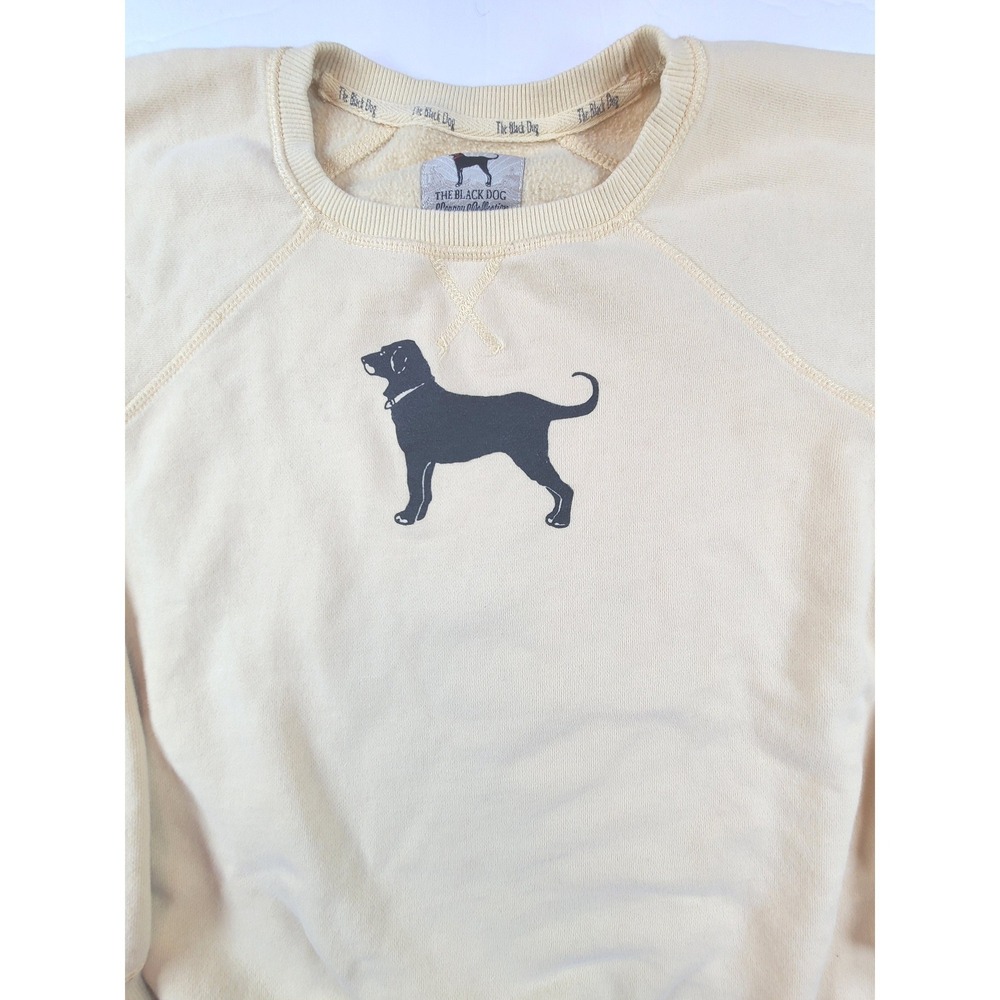 The Black Dog Legacy Collection Sweatshirt Womens Small Yellow Graphic Crew Neck